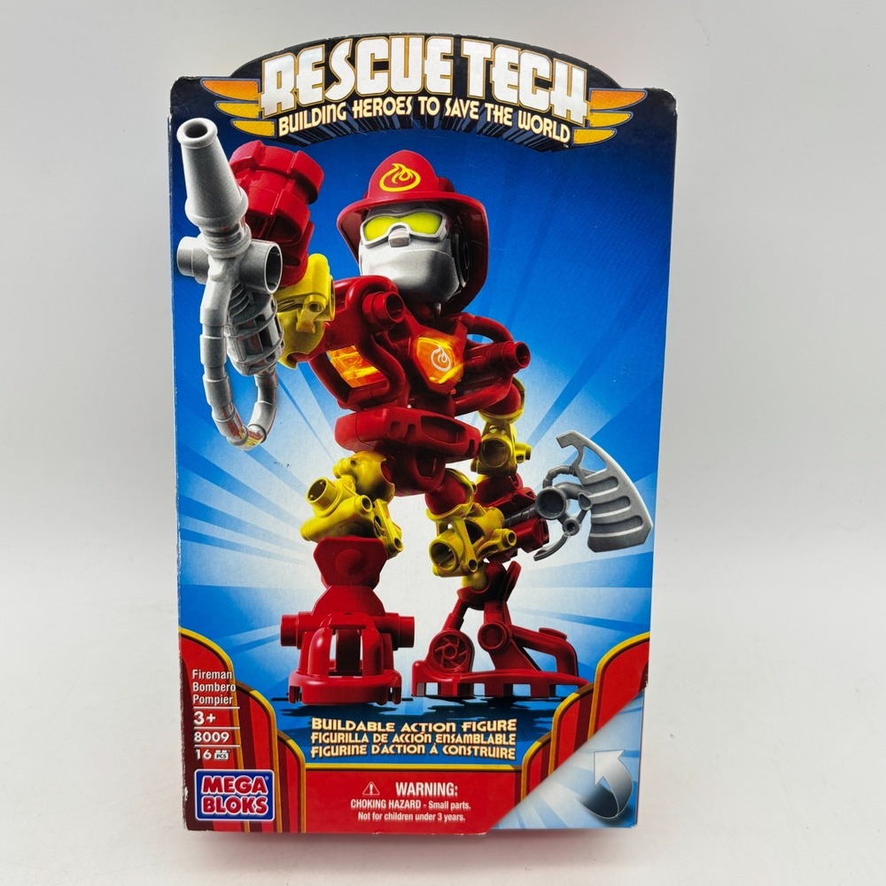 MEGA BLOKS Rescue Tech Fireman 2006 8009 16 Pieces Kids